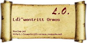 Löwentritt Ormos névjegykártya